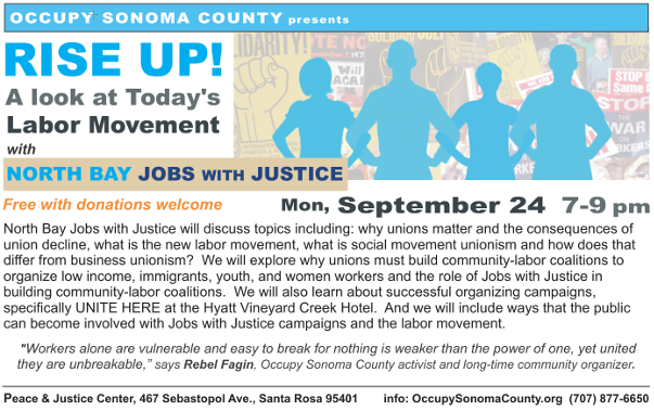 Occupy Sonoma County presents a Teach-in: Taking Action; May 7 at 7 pm; Peace and Justice Center, Santa Rosa